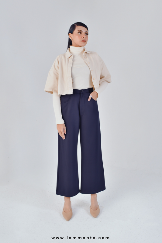 Straight Cut Sherry Pants in Navy